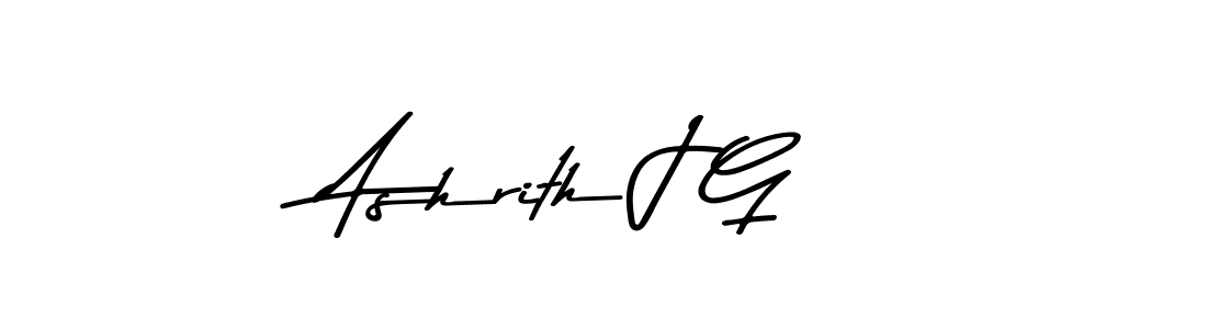 Create a beautiful signature design for name Ashrith J G. With this signature (Asem Kandis PERSONAL USE) fonts, you can make a handwritten signature for free. Ashrith J G signature style 9 images and pictures png