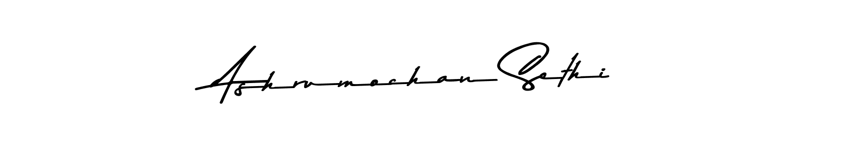 How to make Ashrumochan Sethi name signature. Use Asem Kandis PERSONAL USE style for creating short signs online. This is the latest handwritten sign. Ashrumochan Sethi signature style 9 images and pictures png