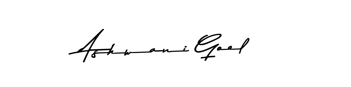 How to make Ashwani Goel name signature. Use Asem Kandis PERSONAL USE style for creating short signs online. This is the latest handwritten sign. Ashwani Goel signature style 9 images and pictures png