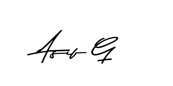 How to make Asif G name signature. Use Asem Kandis PERSONAL USE style for creating short signs online. This is the latest handwritten sign. Asif G signature style 9 images and pictures png