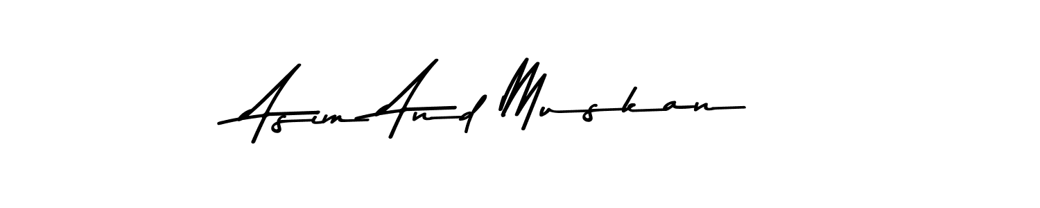 This is the best signature style for the Asim And Muskan name. Also you like these signature font (Asem Kandis PERSONAL USE). Mix name signature. Asim And Muskan signature style 9 images and pictures png
