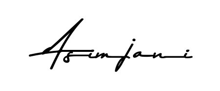 Create a personalized artistic stamp with Asimjani in Asem Kandis PERSONAL USE font. Perfect for visual artists, designers, and influencers. Asimjani signature style 9 images and pictures png