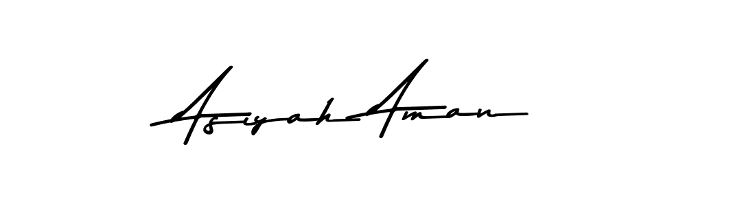 The best way (Asem Kandis PERSONAL USE) to make a short signature is to pick only two or three words in your name. The name Asiyah Aman include a total of six letters. For converting this name. Asiyah Aman signature style 9 images and pictures png