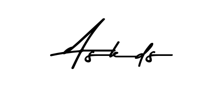 A timeless handwritten aesthetic for Askds. The Asem Kandis PERSONAL USE font gives your signature a handcrafted feel with natural curves. Askds signature style 9 images and pictures png