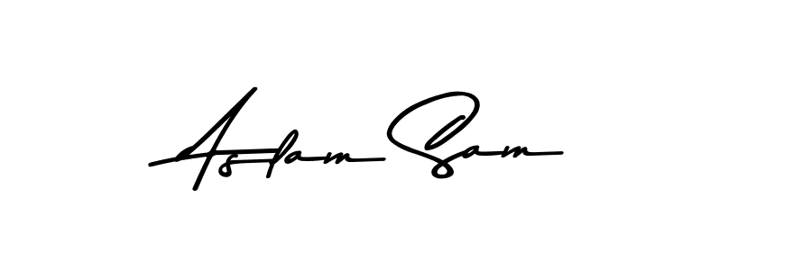 Make a beautiful signature design for name Aslam Sam. With this signature (Asem Kandis PERSONAL USE) style, you can create a handwritten signature for free. Aslam Sam signature style 9 images and pictures png