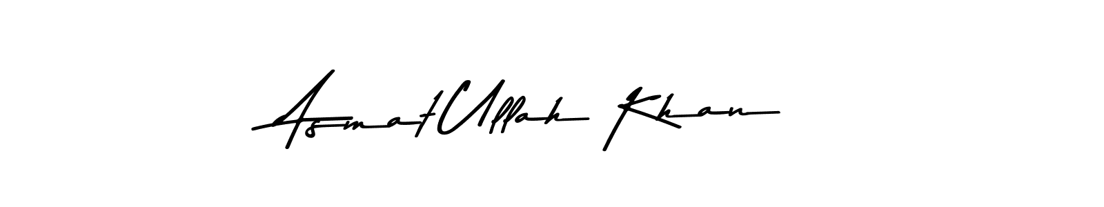 How to make Asmat Ullah Khan name signature. Use Asem Kandis PERSONAL USE style for creating short signs online. This is the latest handwritten sign. Asmat Ullah Khan signature style 9 images and pictures png