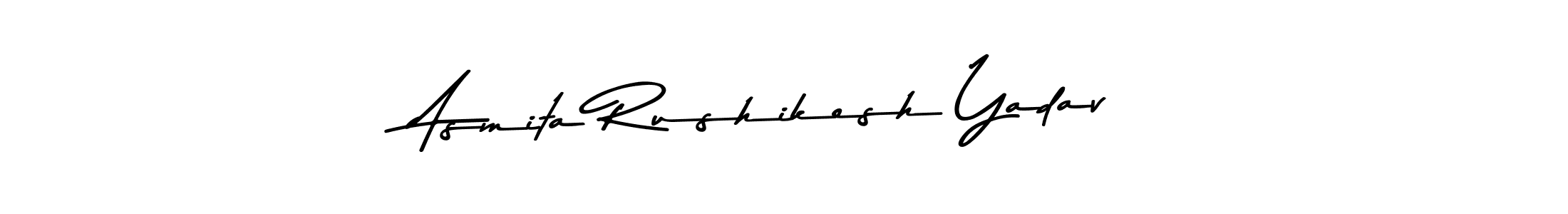 How to make Asmita Rushikesh Yadav name signature. Use Asem Kandis PERSONAL USE style for creating short signs online. This is the latest handwritten sign. Asmita Rushikesh Yadav signature style 9 images and pictures png
