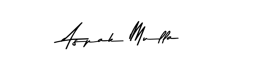 Use a signature maker to create a handwritten signature online. With this signature software, you can design (Asem Kandis PERSONAL USE) your own signature for name Aspak Mulla. Aspak Mulla signature style 9 images and pictures png
