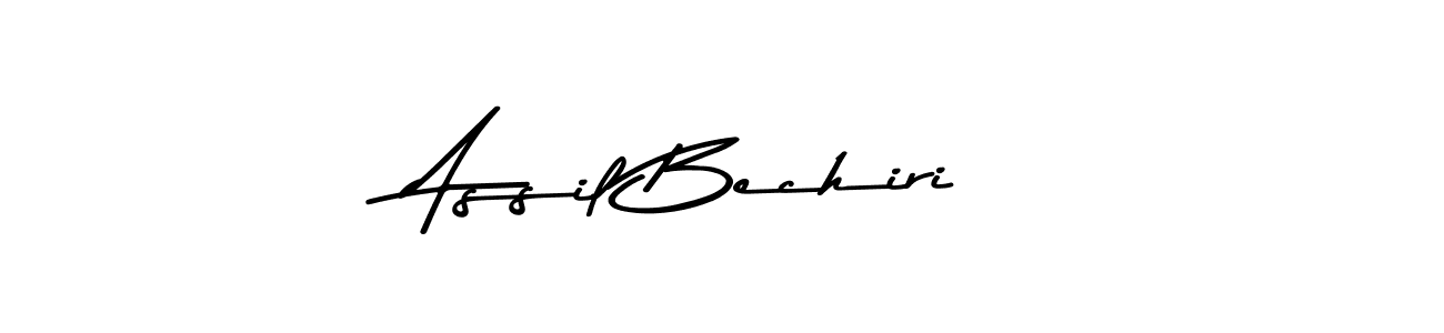 if you are searching for the best signature style for your name Assil Bechiri. so please give up your signature search. here we have designed multiple signature styles  using Asem Kandis PERSONAL USE. Assil Bechiri signature style 9 images and pictures png