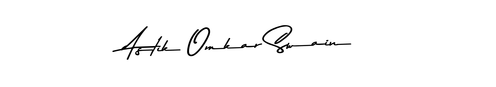 How to make Astik Omkar Swain name signature. Use Asem Kandis PERSONAL USE style for creating short signs online. This is the latest handwritten sign. Astik Omkar Swain signature style 9 images and pictures png