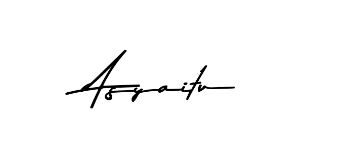 How to make Asyaitu name signature. Use Asem Kandis PERSONAL USE style for creating short signs online. This is the latest handwritten sign. Asyaitu signature style 9 images and pictures png