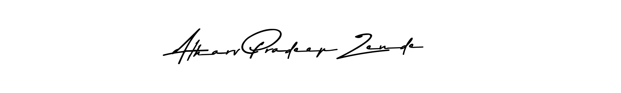 This is the best signature style for the Atharv Pradeep Zende name. Also you like these signature font (Asem Kandis PERSONAL USE). Mix name signature. Atharv Pradeep Zende signature style 9 images and pictures png