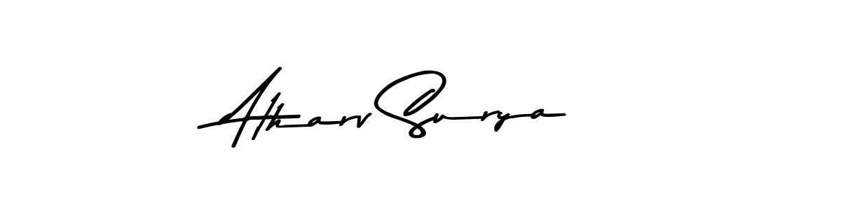 How to make Atharv Surya name signature. Use Asem Kandis PERSONAL USE style for creating short signs online. This is the latest handwritten sign. Atharv Surya signature style 9 images and pictures png