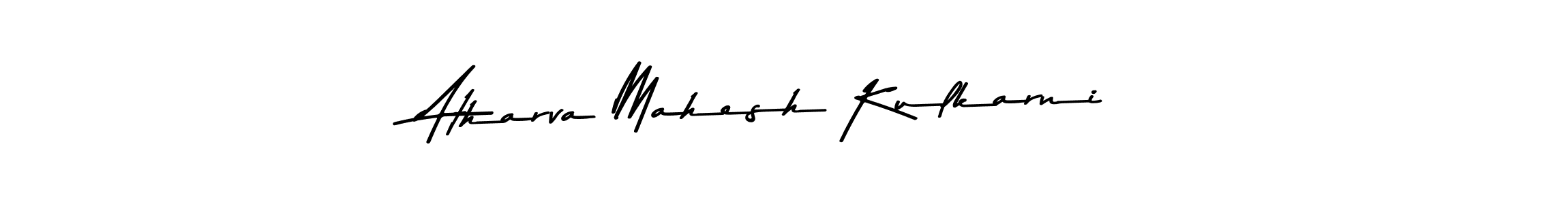Create a beautiful signature design for name Atharva Mahesh Kulkarni. With this signature (Asem Kandis PERSONAL USE) fonts, you can make a handwritten signature for free. Atharva Mahesh Kulkarni signature style 9 images and pictures png
