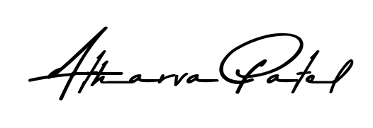 The Asem Kandis PERSONAL USE font gives name Atharva Patel a signature that looks effortless yet distinguished. Download high-res PNG instantly. Atharva Patel signature style 9 images and pictures png