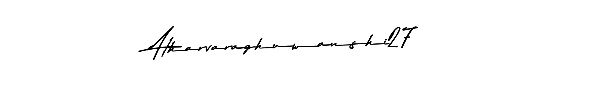 The best way (Asem Kandis PERSONAL USE) to make a short signature is to pick only two or three words in your name. The name Atharvaraghuwanshi27 include a total of six letters. For converting this name. Atharvaraghuwanshi27 signature style 9 images and pictures png