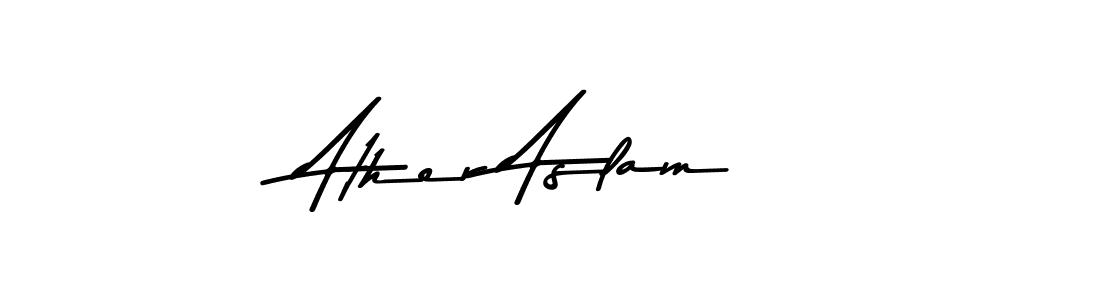 Design your own signature with our free online signature maker. With this signature software, you can create a handwritten (Asem Kandis PERSONAL USE) signature for name Ather Aslam. Ather Aslam signature style 9 images and pictures png