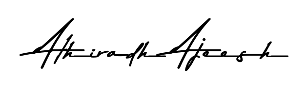 The Asem Kandis PERSONAL USE handwriting style adds charm and authenticity to name Athiradh Ajeesh. A wonderful choice for personal thank-you notes. Athiradh Ajeesh signature style 9 images and pictures png