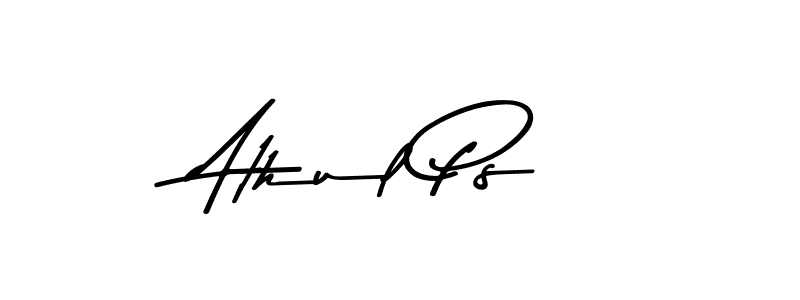 How to make Athul Ps name signature. Use Asem Kandis PERSONAL USE style for creating short signs online. This is the latest handwritten sign. Athul Ps signature style 9 images and pictures png