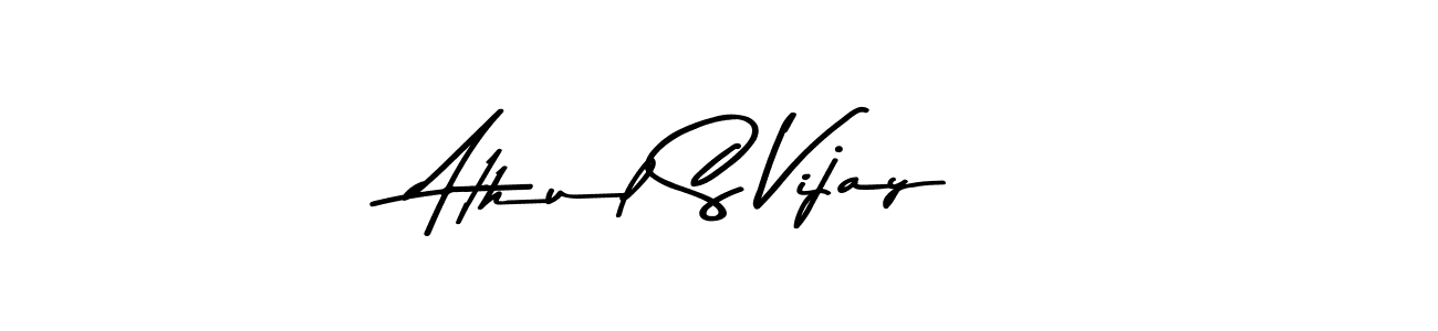 How to make Athul S Vijay name signature. Use Asem Kandis PERSONAL USE style for creating short signs online. This is the latest handwritten sign. Athul S Vijay signature style 9 images and pictures png