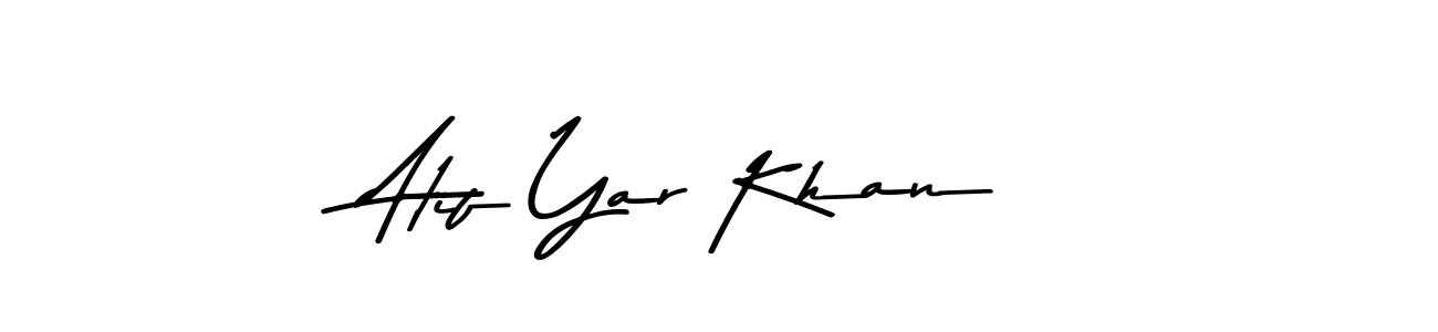 Design your own signature with our free online signature maker. With this signature software, you can create a handwritten (Asem Kandis PERSONAL USE) signature for name Atif Yar Khan. Atif Yar Khan signature style 9 images and pictures png