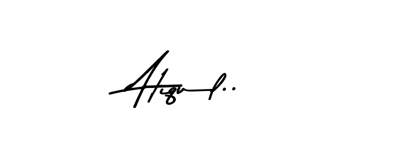 How to make Atiqul.. name signature. Use Asem Kandis PERSONAL USE style for creating short signs online. This is the latest handwritten sign. Atiqul.. signature style 9 images and pictures png