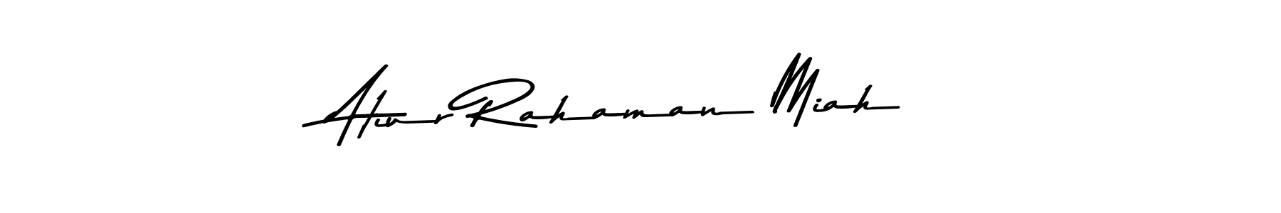 The best way (Asem Kandis PERSONAL USE) to make a short signature is to pick only two or three words in your name. The name Atiur Rahaman Miah include a total of six letters. For converting this name. Atiur Rahaman Miah signature style 9 images and pictures png