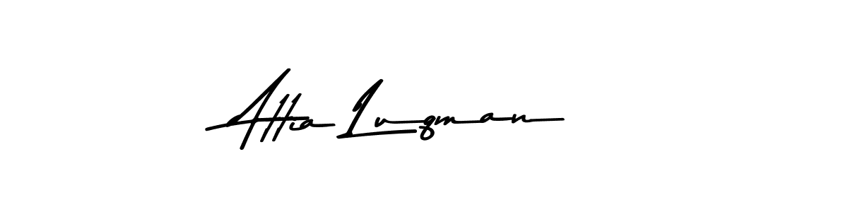 How to make Attia Luqman name signature. Use Asem Kandis PERSONAL USE style for creating short signs online. This is the latest handwritten sign. Attia Luqman signature style 9 images and pictures png