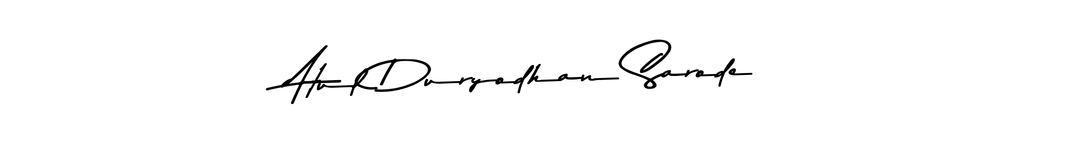 Make a beautiful signature design for name Atul Duryodhan Sarode. With this signature (Asem Kandis PERSONAL USE) style, you can create a handwritten signature for free. Atul Duryodhan Sarode signature style 9 images and pictures png