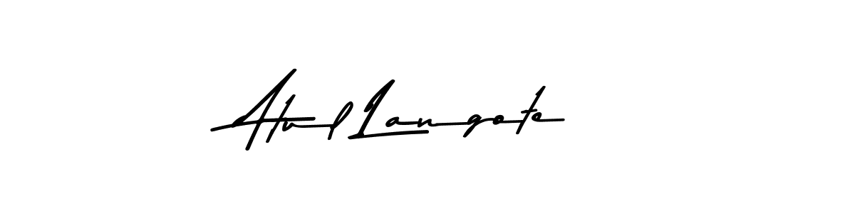 Create a beautiful signature design for name Atul Langote. With this signature (Asem Kandis PERSONAL USE) fonts, you can make a handwritten signature for free. Atul Langote signature style 9 images and pictures png