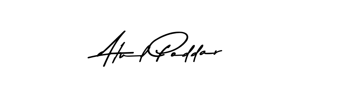 Create a beautiful signature design for name Atul Poddar. With this signature (Asem Kandis PERSONAL USE) fonts, you can make a handwritten signature for free. Atul Poddar signature style 9 images and pictures png