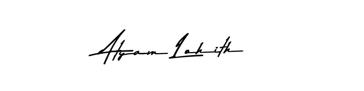 How to make Atyam Lohith name signature. Use Asem Kandis PERSONAL USE style for creating short signs online. This is the latest handwritten sign. Atyam Lohith signature style 9 images and pictures png