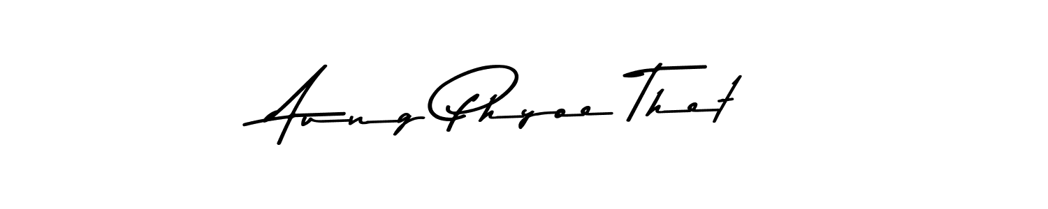 How to make Aung Phyoe Thet name signature. Use Asem Kandis PERSONAL USE style for creating short signs online. This is the latest handwritten sign. Aung Phyoe Thet signature style 9 images and pictures png