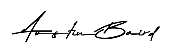 Transform the name Austin Baird into a signature masterpiece using Asem Kandis PERSONAL USE font. Ideal for photographers, artists, and creators looking for watermarks. Austin Baird signature style 9 images and pictures png