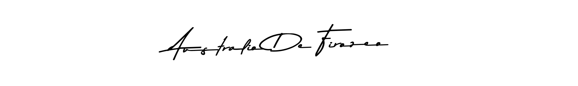 How to make Australio De Firozeo name signature. Use Asem Kandis PERSONAL USE style for creating short signs online. This is the latest handwritten sign. Australio De Firozeo signature style 9 images and pictures png