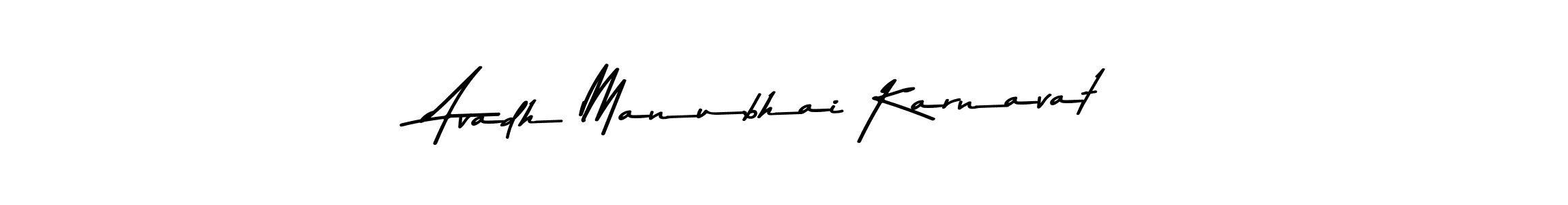 How to make Avadh Manubhai Karnavat name signature. Use Asem Kandis PERSONAL USE style for creating short signs online. This is the latest handwritten sign. Avadh Manubhai Karnavat signature style 9 images and pictures png