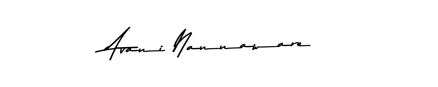 How to make Avani Nannaware name signature. Use Asem Kandis PERSONAL USE style for creating short signs online. This is the latest handwritten sign. Avani Nannaware signature style 9 images and pictures png