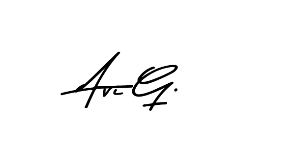 How to make Avi G. name signature. Use Asem Kandis PERSONAL USE style for creating short signs online. This is the latest handwritten sign. Avi G. signature style 9 images and pictures png