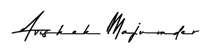 A stylish, flowing autograph style designed for name Avishek Majumder using Asem Kandis PERSONAL USE typography. Perfect for digital creative projects. Avishek Majumder signature style 9 images and pictures png