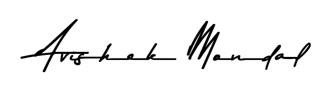 Upgrade your professional image with Avishek Mondal signature created with Asem Kandis PERSONAL USE font. Fast, free, and watermark-free download. Avishek Mondal signature style 9 images and pictures png
