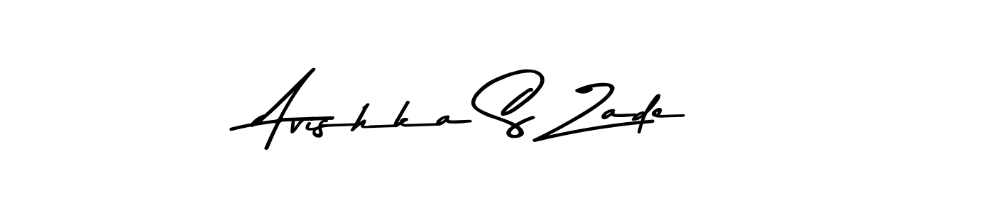 How to make Avishka S Zade name signature. Use Asem Kandis PERSONAL USE style for creating short signs online. This is the latest handwritten sign. Avishka S Zade signature style 9 images and pictures png