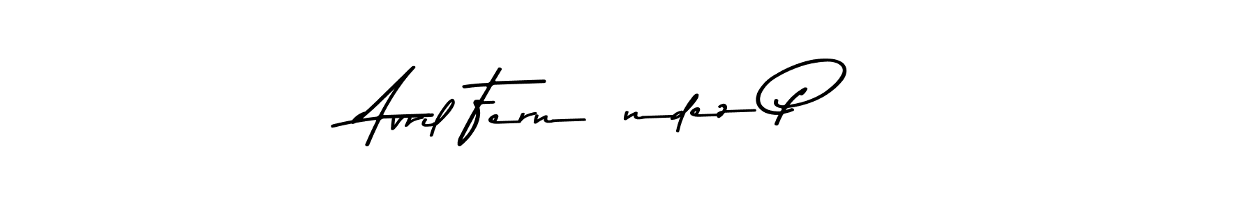 Create a beautiful signature design for name Avril Fernández P. With this signature (Asem Kandis PERSONAL USE) fonts, you can make a handwritten signature for free. Avril Fernández P signature style 9 images and pictures png