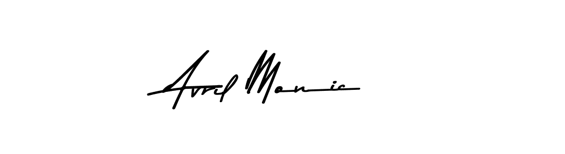 How to make Avril Monic name signature. Use Asem Kandis PERSONAL USE style for creating short signs online. This is the latest handwritten sign. Avril Monic signature style 9 images and pictures png