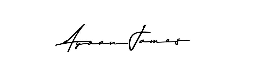 How to make Ayaan James name signature. Use Asem Kandis PERSONAL USE style for creating short signs online. This is the latest handwritten sign. Ayaan James signature style 9 images and pictures png