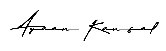 A sleek calligraphic signature for name Ayaan Kansal utilizing Asem Kandis PERSONAL USE styling. Great for adding personal signatures to photos and art. Ayaan Kansal signature style 9 images and pictures png