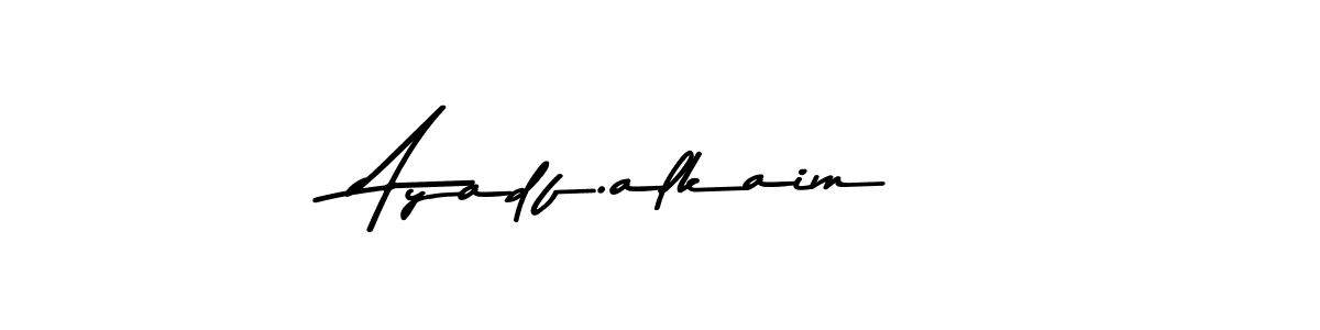 How to make Ayadf.alkaim name signature. Use Asem Kandis PERSONAL USE style for creating short signs online. This is the latest handwritten sign. Ayadf.alkaim signature style 9 images and pictures png