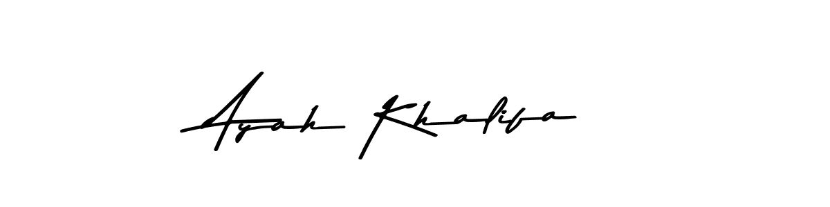 How to make Ayah Khalifa name signature. Use Asem Kandis PERSONAL USE style for creating short signs online. This is the latest handwritten sign. Ayah Khalifa signature style 9 images and pictures png