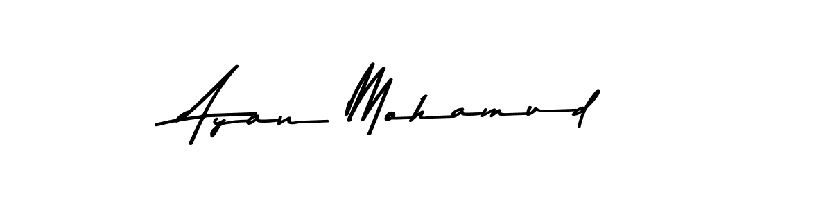 How to make Ayan Mohamud name signature. Use Asem Kandis PERSONAL USE style for creating short signs online. This is the latest handwritten sign. Ayan Mohamud signature style 9 images and pictures png