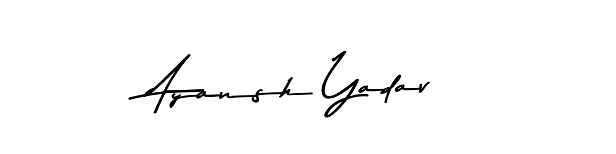 How to make Ayansh Yadav name signature. Use Asem Kandis PERSONAL USE style for creating short signs online. This is the latest handwritten sign. Ayansh Yadav signature style 9 images and pictures png