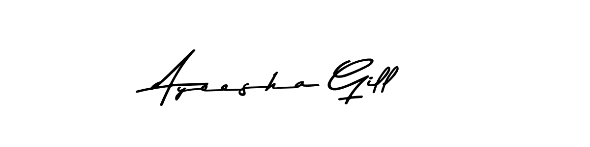 Make a beautiful signature design for name Ayeesha Gill. With this signature (Asem Kandis PERSONAL USE) style, you can create a handwritten signature for free. Ayeesha Gill signature style 9 images and pictures png